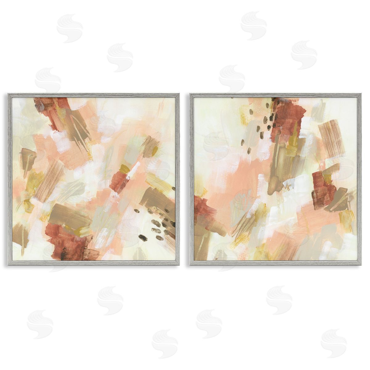 Energetic Beige Palette Grey Frame Print Wall Art, Home Decor by June Erica Vess
