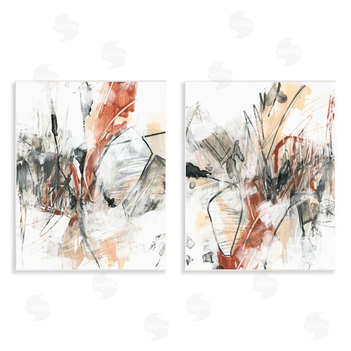 Chaotic Scribbles Abstracts Wood Plaque Wall Art, Home Decor by June Erica Vess