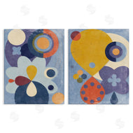 Victoria Barnes  | Retro Shapes on Blue