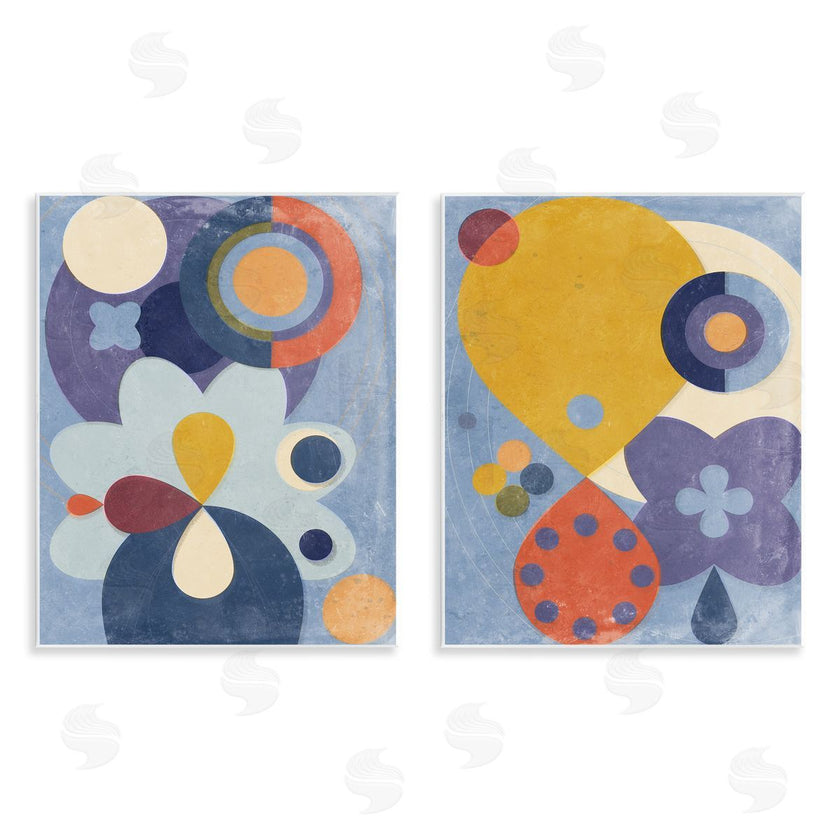 Victoria Barnes  | Retro Shapes on Blue