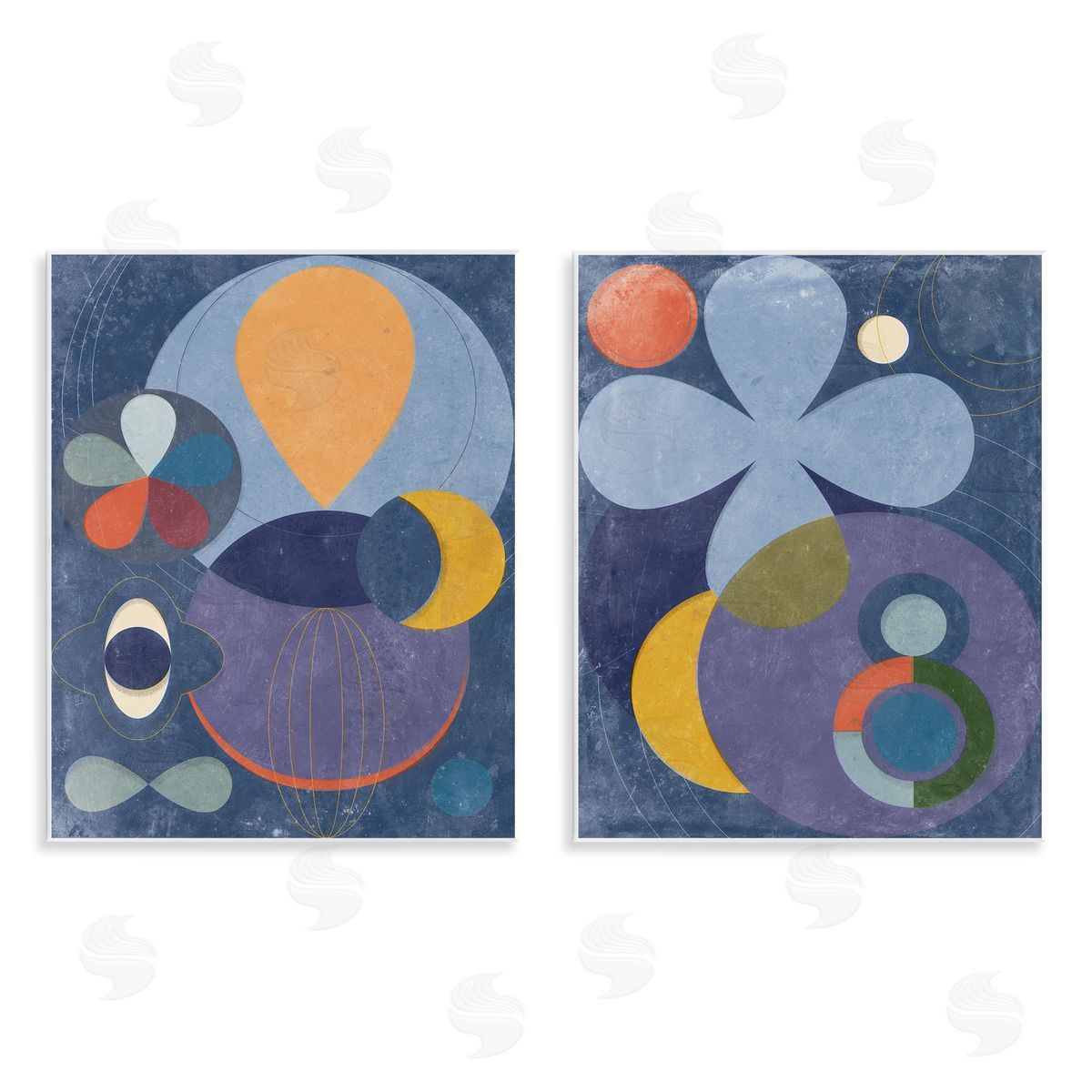 Retro Mixed Shapes Wood Plaque Wall Art, Home Decor by Victoria Barnes