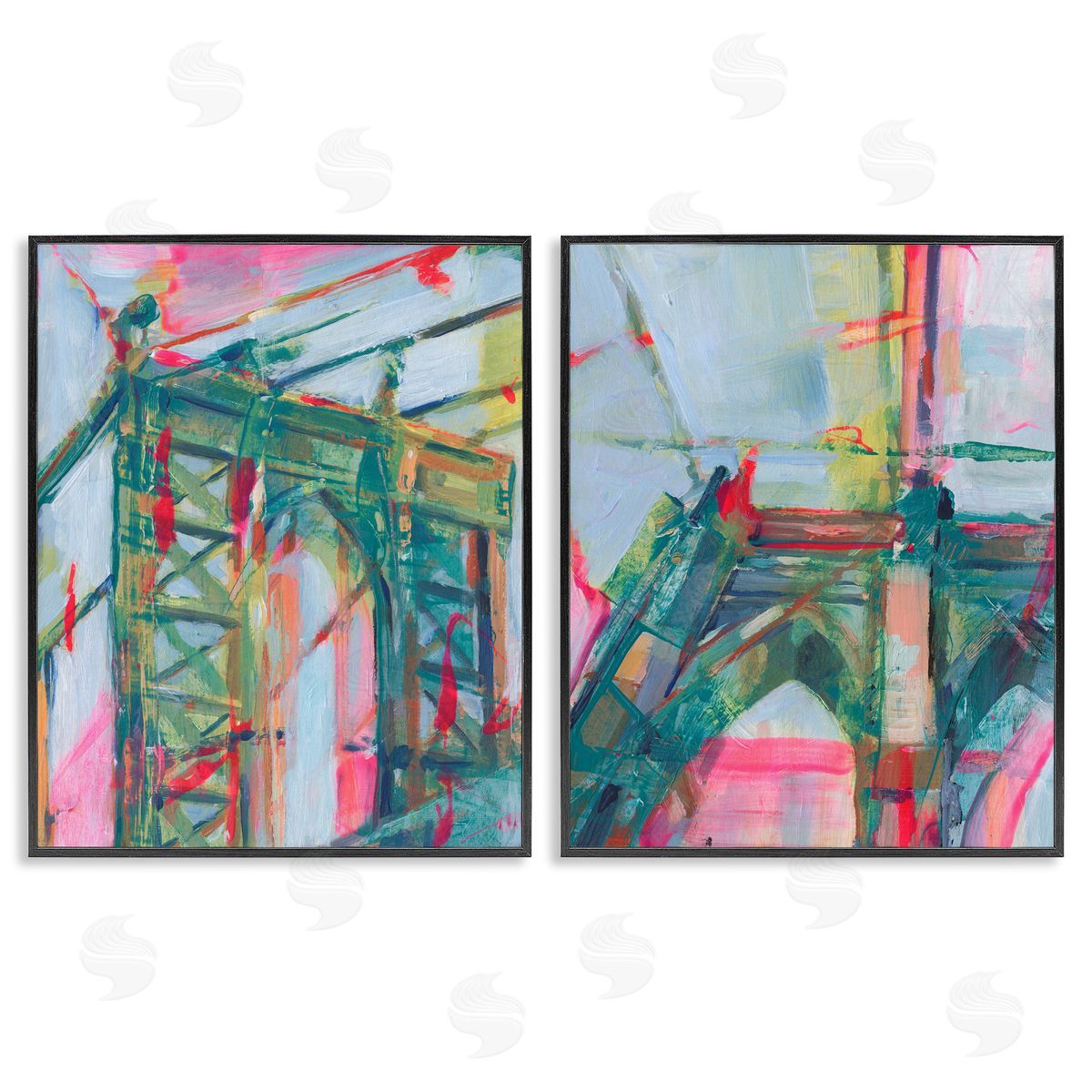 Bridge Arches Abstractions Black Frame Print Wall Art, Home Decor by Ethan Harper
