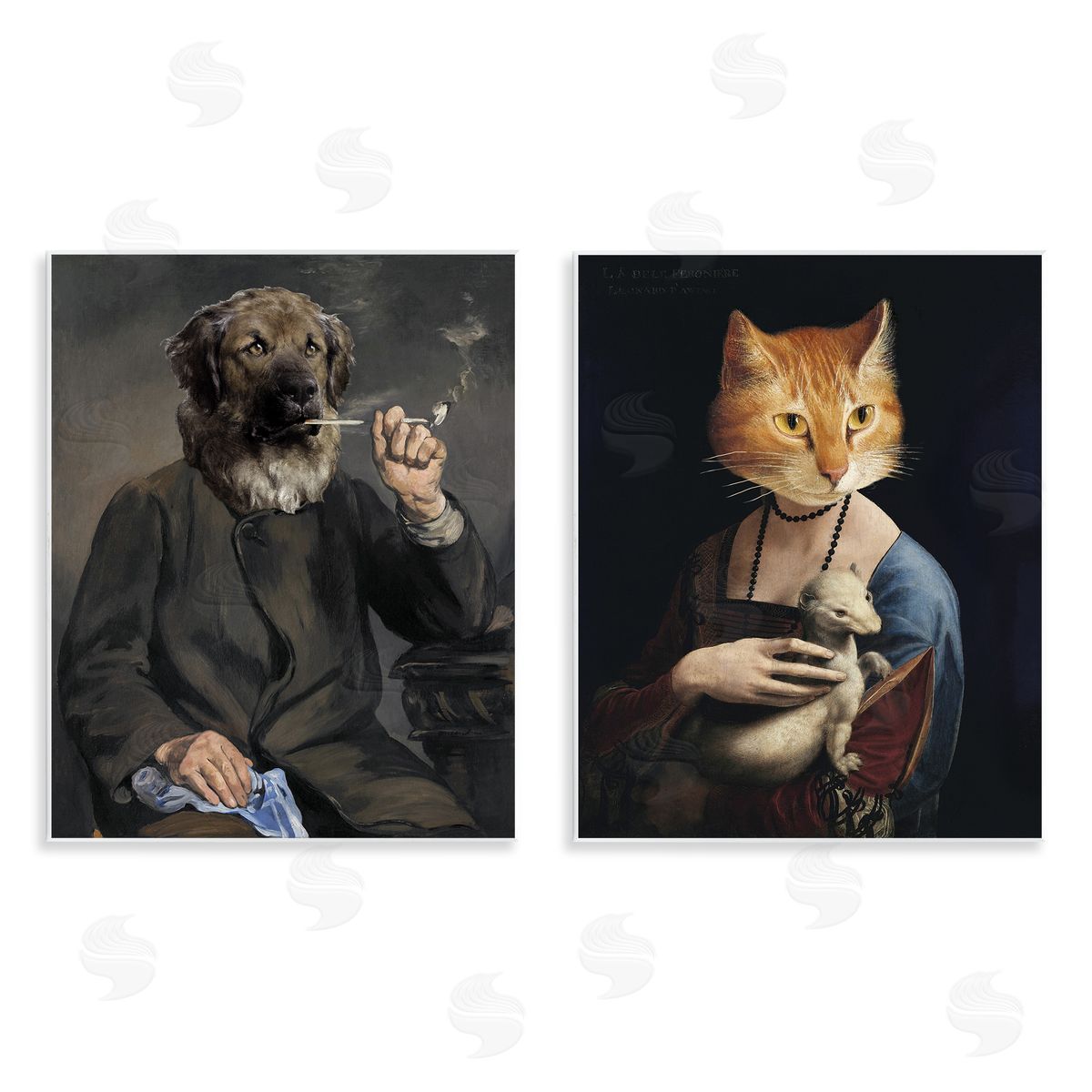 Historical Painting Animals Wood Plaque Wall Art, Home Decor by Alicia Longley