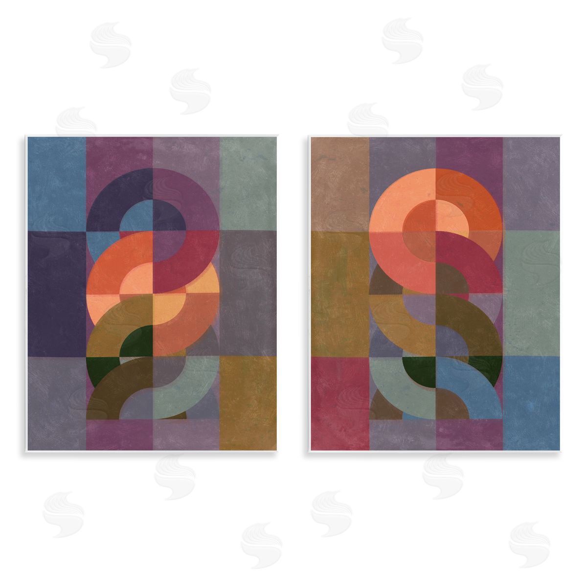 Linked Circles Patterns Wood Plaque Wall Art, Home Decor by Victoria Barnes