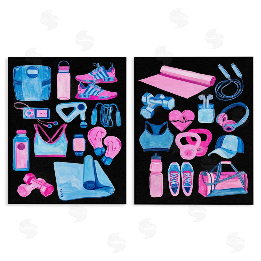 Melissa Wang  | Exercise Gear Pink & Blue