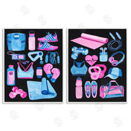 Melissa Wang  | Exercise Gear Pink & Blue