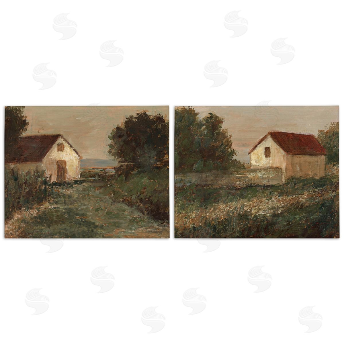 Traditional Country Farmland Canvas Wall Art, Home Decor by Ethan Harper