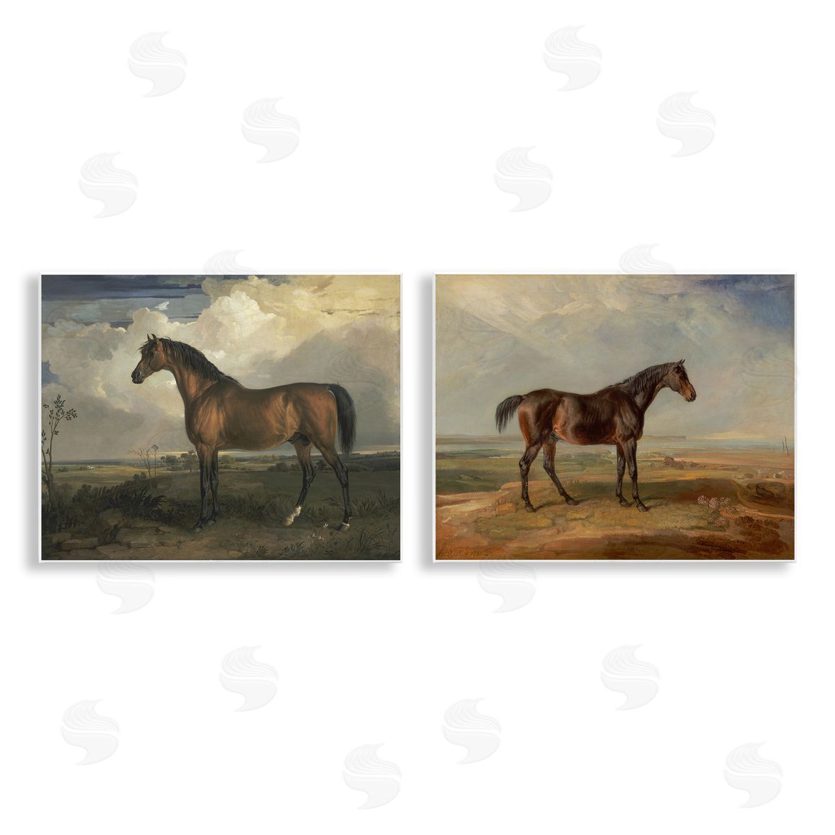 Horses in Desolate Terrain Wood Plaque Wall Art, Home Decor by James Ward