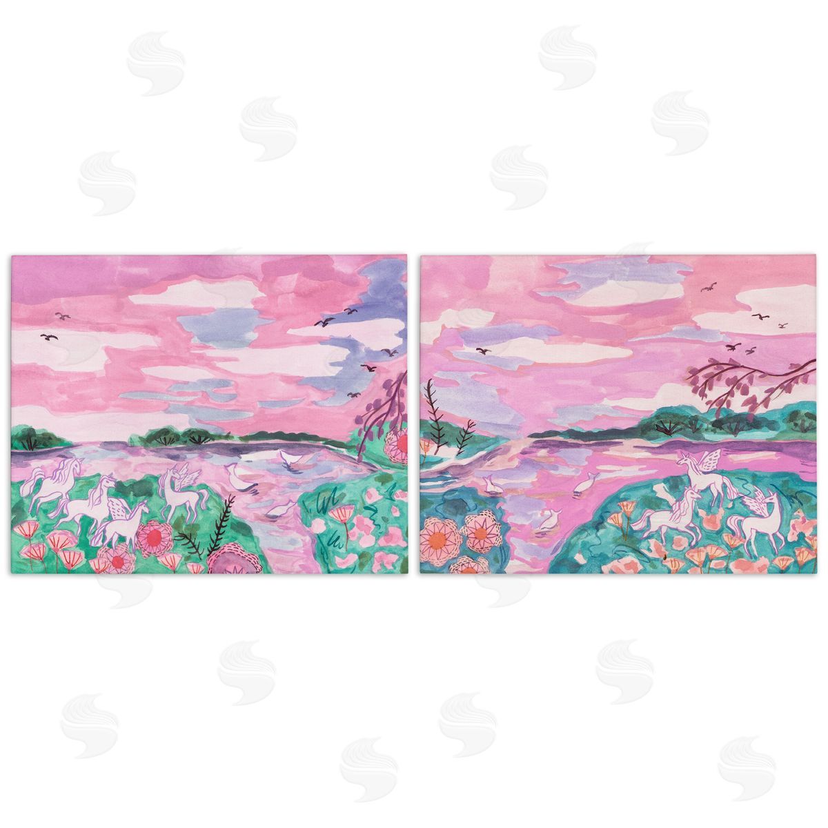 Unicorn Nature Whimsy Canvas Wall Art, Home Decor by Melissa Wang