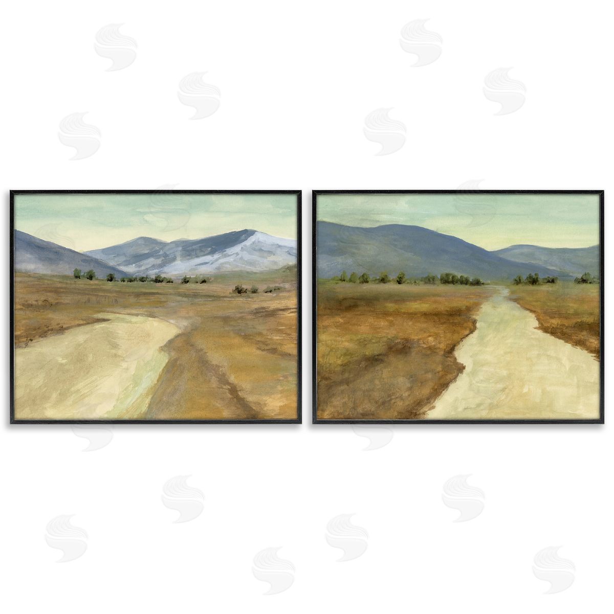 Barren Desert Path Black Frame Print Wall Art, Home Decor by Michael Willett