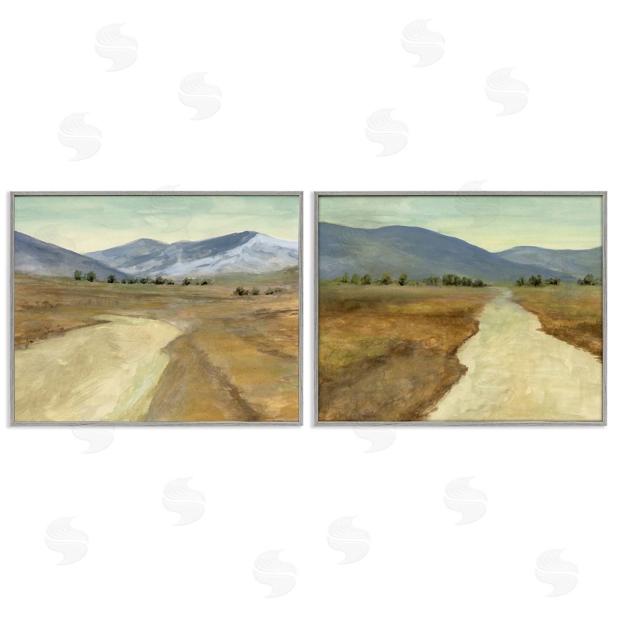 Barren Desert Path Grey Frame Print Wall Art, Home Decor by Michael Willett