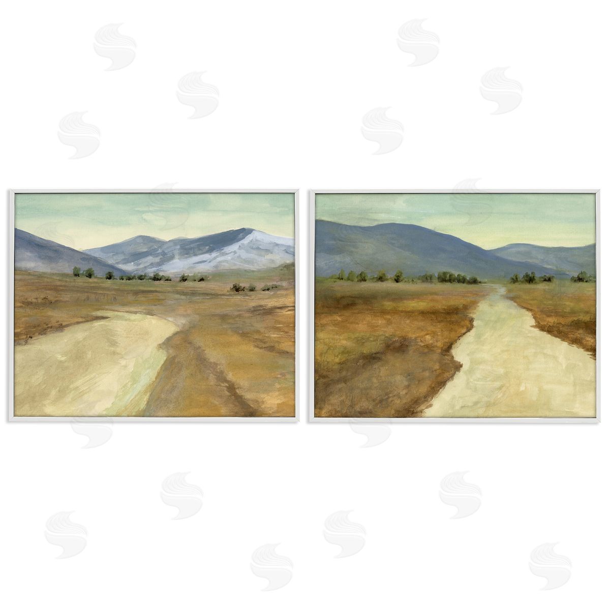 Barren Desert Path White Frame Print Wall Art, Home Decor by Michael Willett