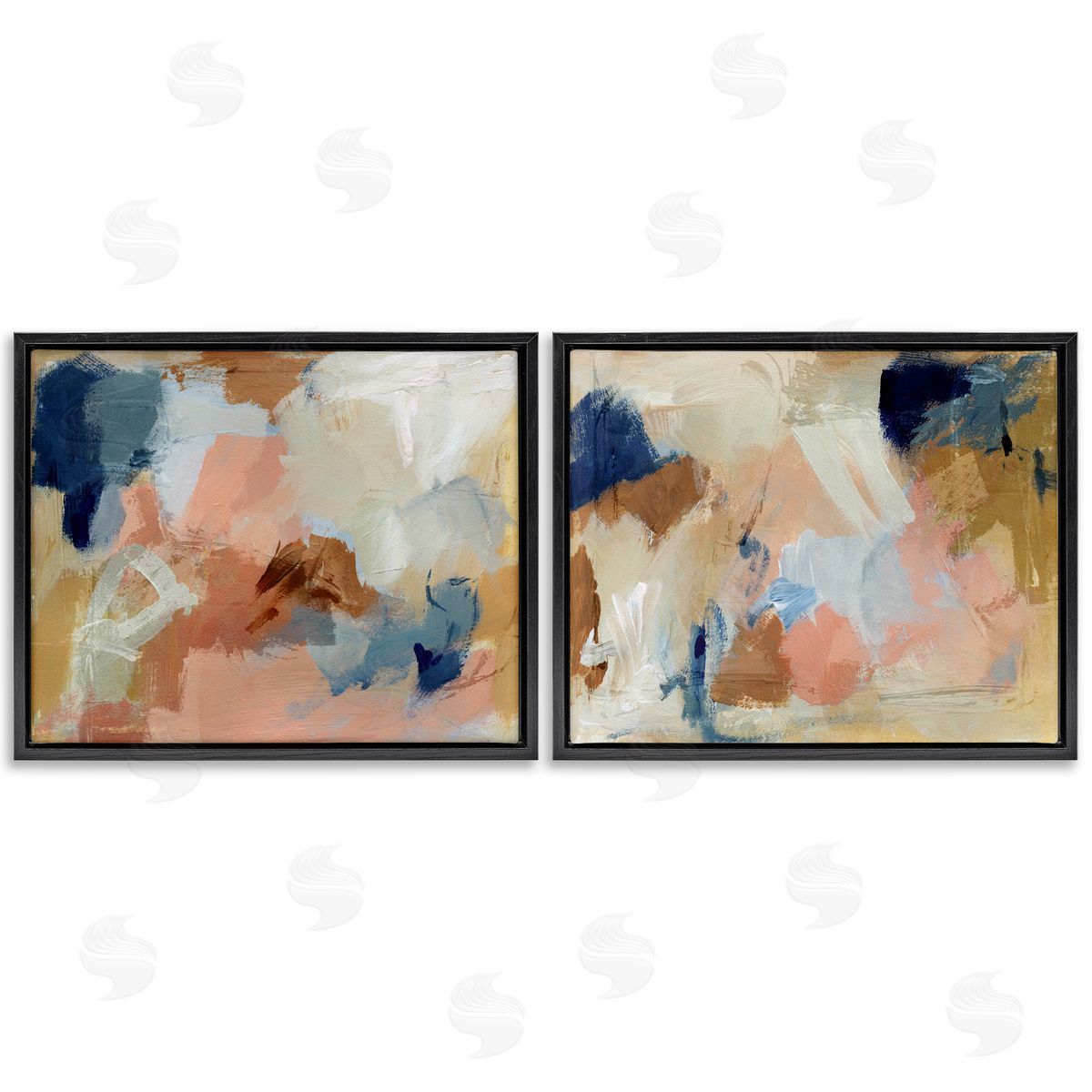 Energetic Rustic Abstractions Black Floating Frame Canvas Wall Art, Home Decor by Victoria Barnes