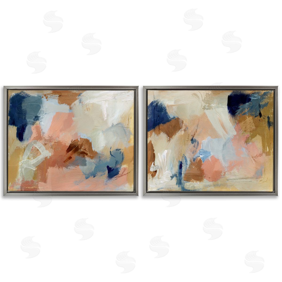 Energetic Rustic Abstractions Grey Floating Frame Canvas Wall Art, Home Decor by Victoria Barnes