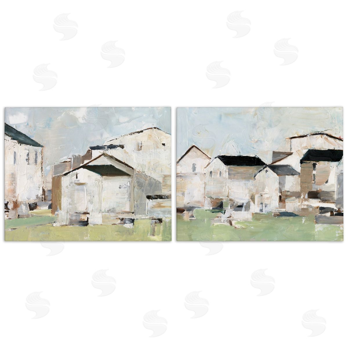 Cluster of Houses View Canvas Wall Art, Home Decor by Ethan Harper