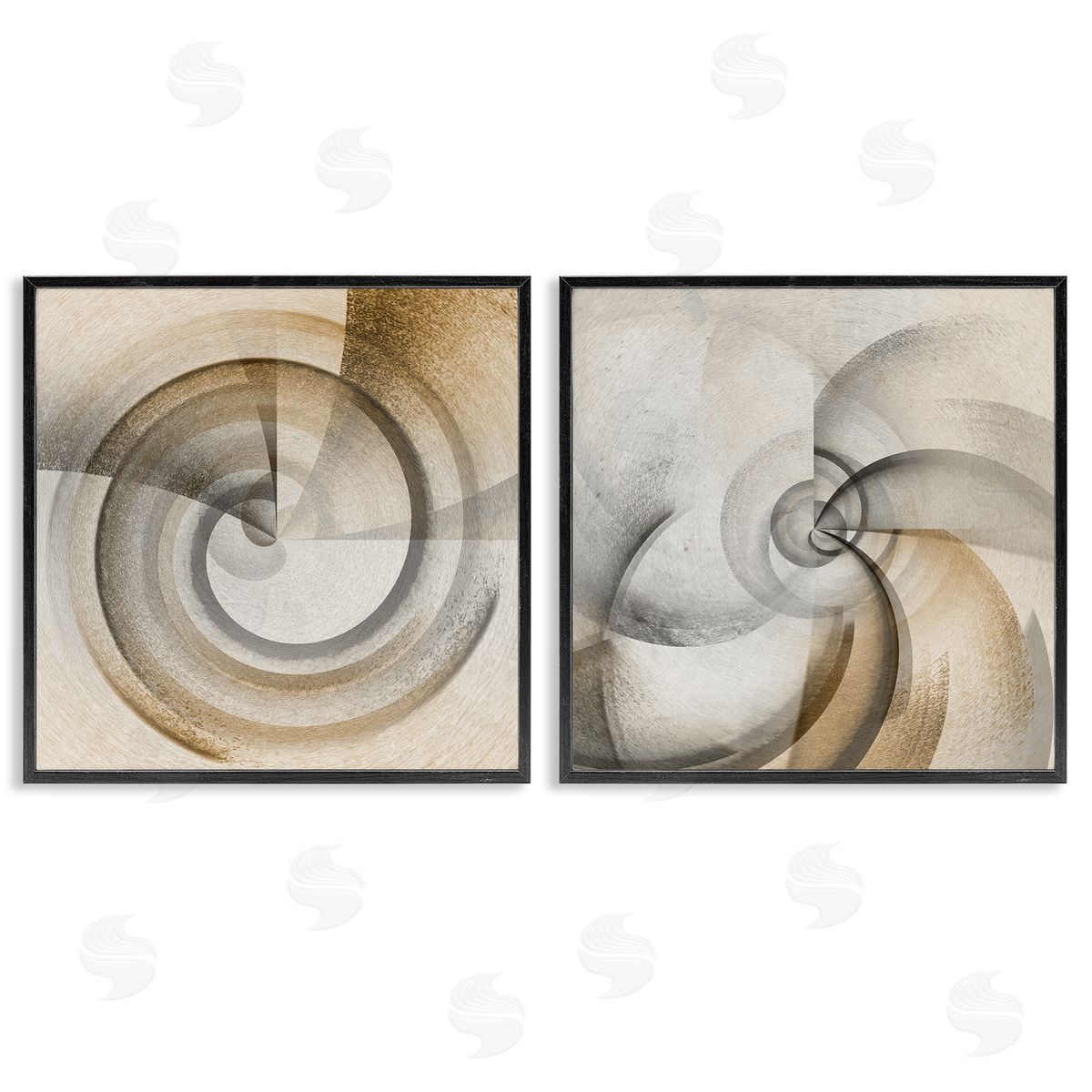Spinning Vortex Abstractions Black Frame Print Wall Art, Home Decor by Noah Bay