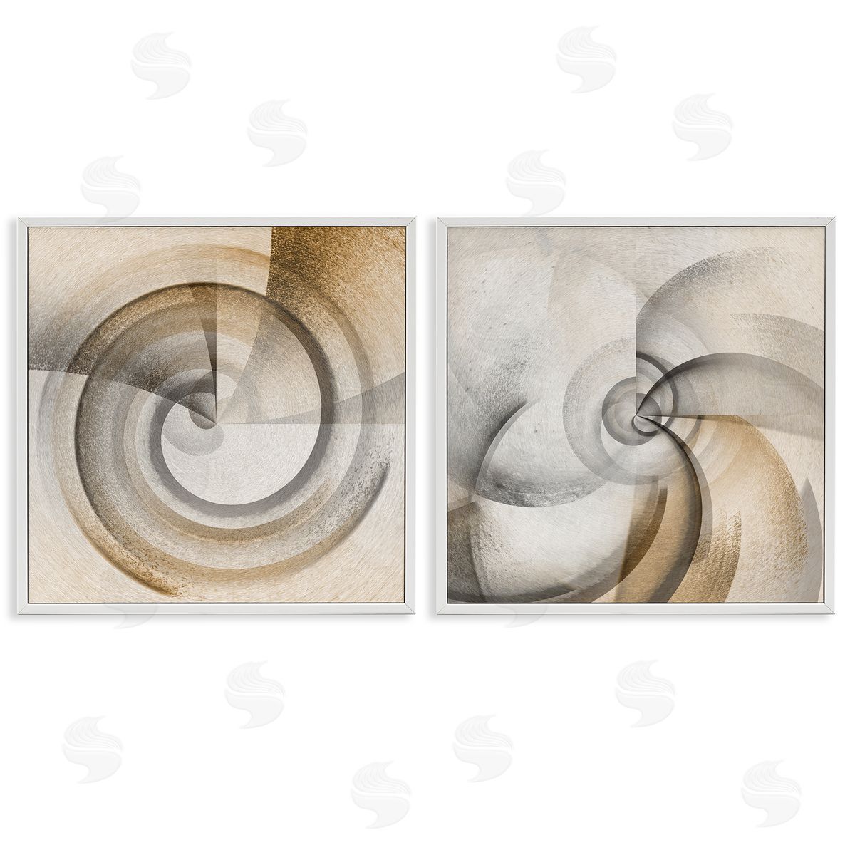 Spinning Vortex Abstractions White Frame Print Wall Art, Home Decor by Noah Bay