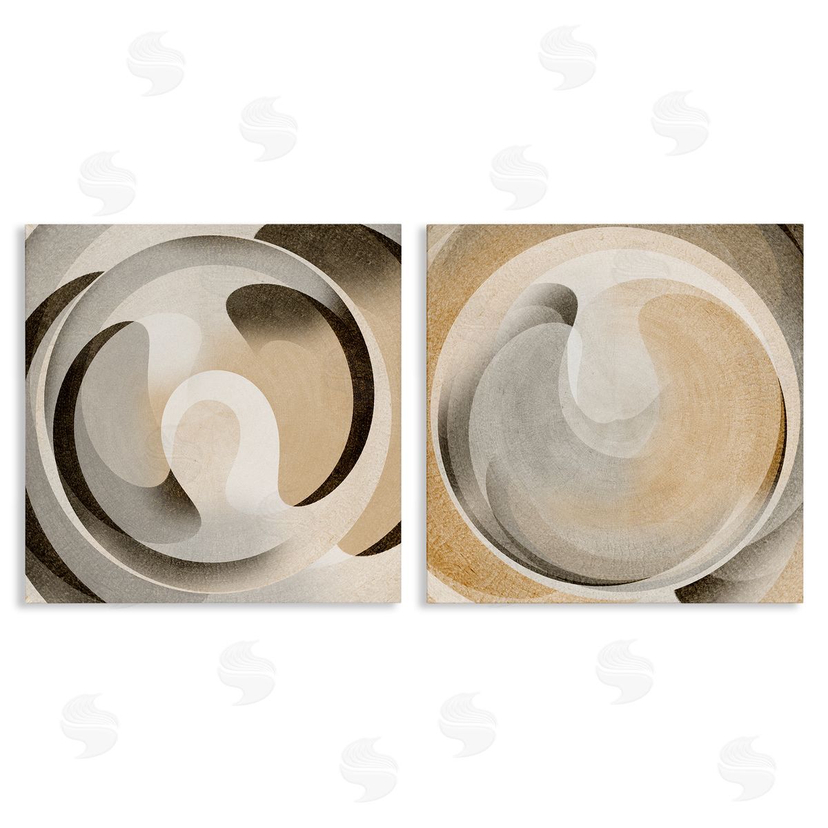 Neutral Circular Vortex Canvas Wall Art, Home Decor by Noah Bay