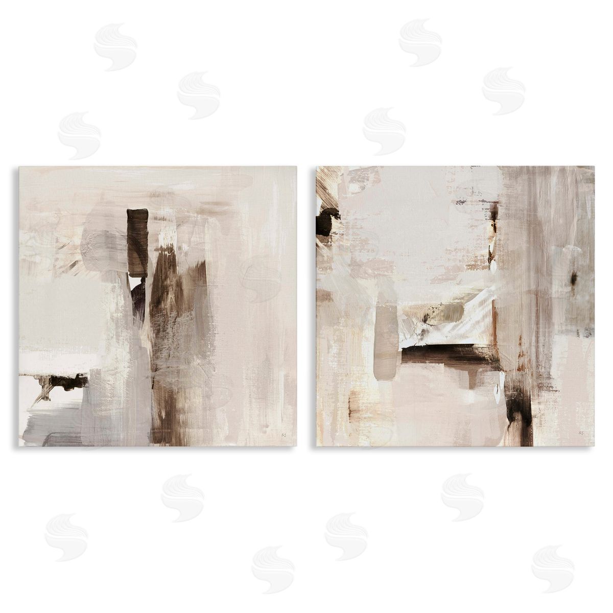 Neutral Forms on Beige Canvas Wall Art, Home Decor by Susan Jill