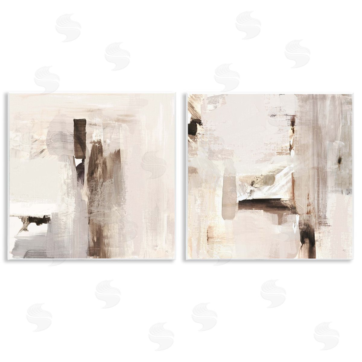 Neutral Forms on Beige Wood Plaque Wall Art, Home Decor by Susan Jill