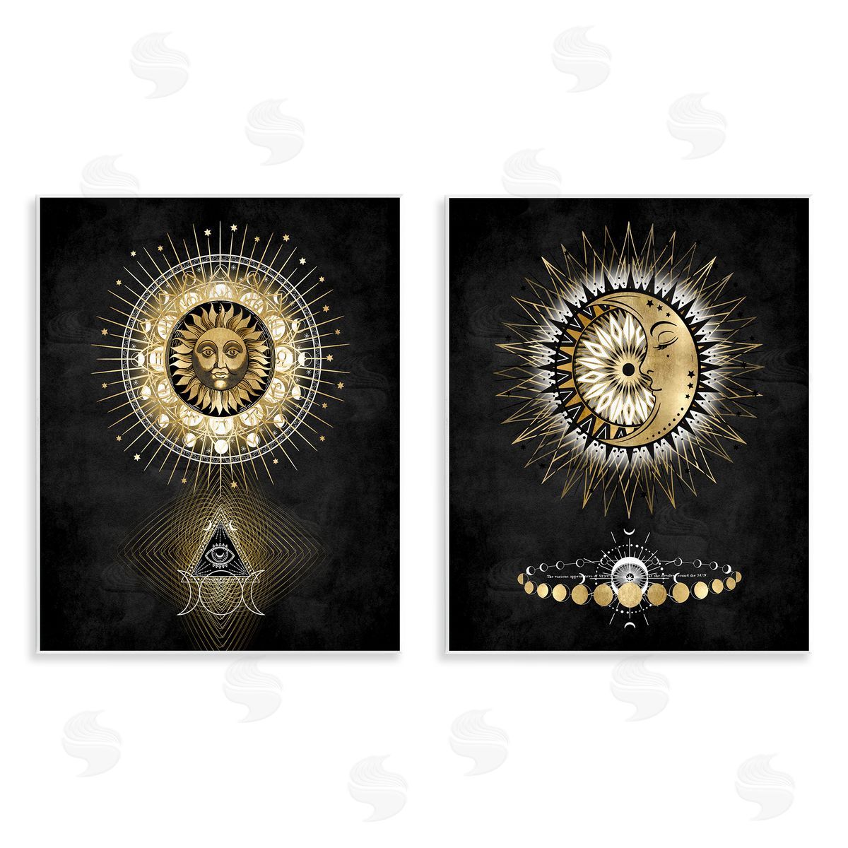 Astral Eye & Moon Phases Wood Plaque Wall Art, Home Decor by Oliver Jeffries