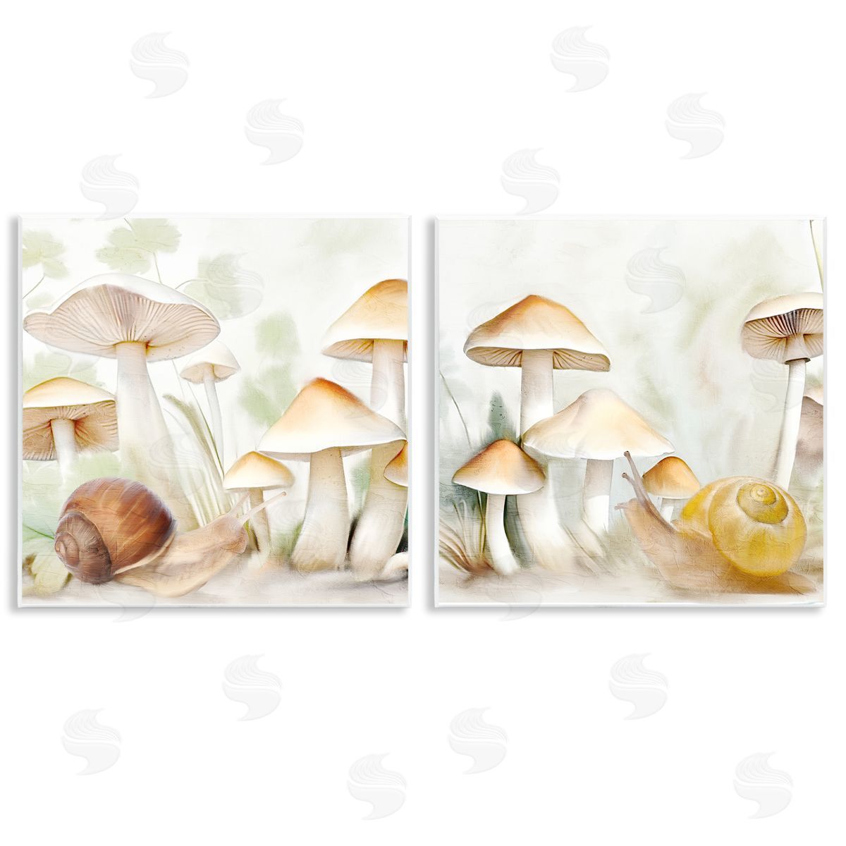 Snail Crawl by Mushrooms Wood Plaque Wall Art, Home Decor by Kim Allen
