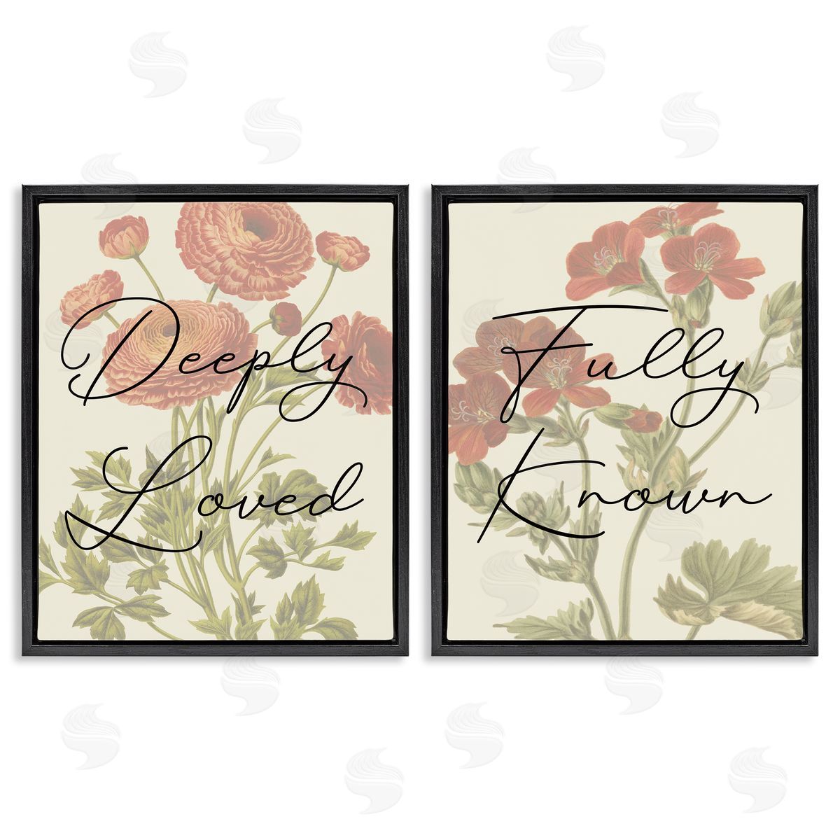 Loved & Known Florals Black Floating Frame Canvas Wall Art, Home Decor by Stupell Studio