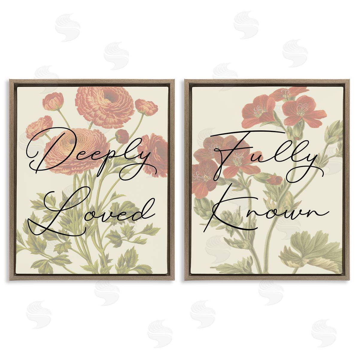 Loved & Known Florals Brown Floating Frame Canvas Wall Art, Home Decor by Stupell Studio