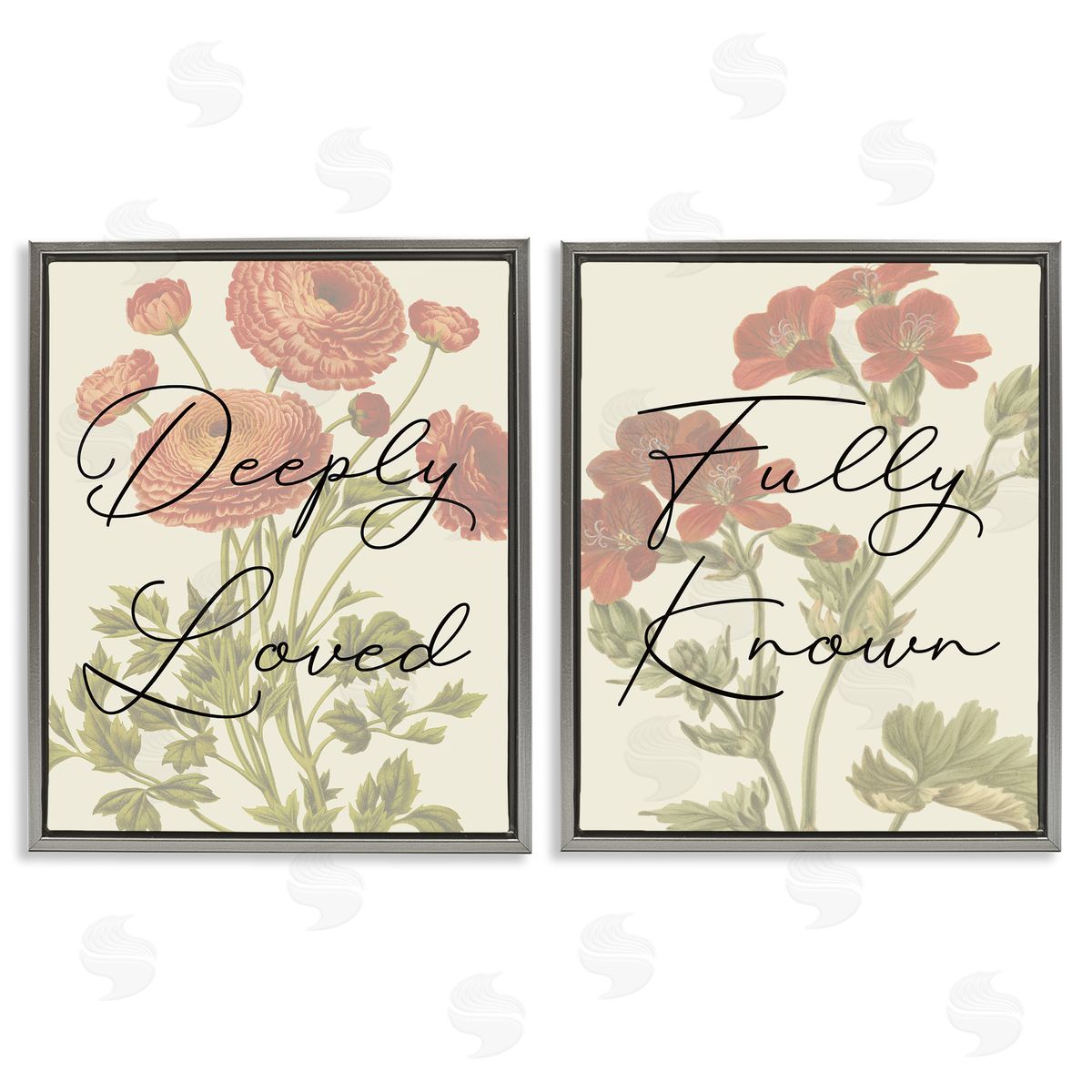 Loved & Known Florals Grey Floating Frame Canvas Wall Art, Home Decor by Stupell Studio
