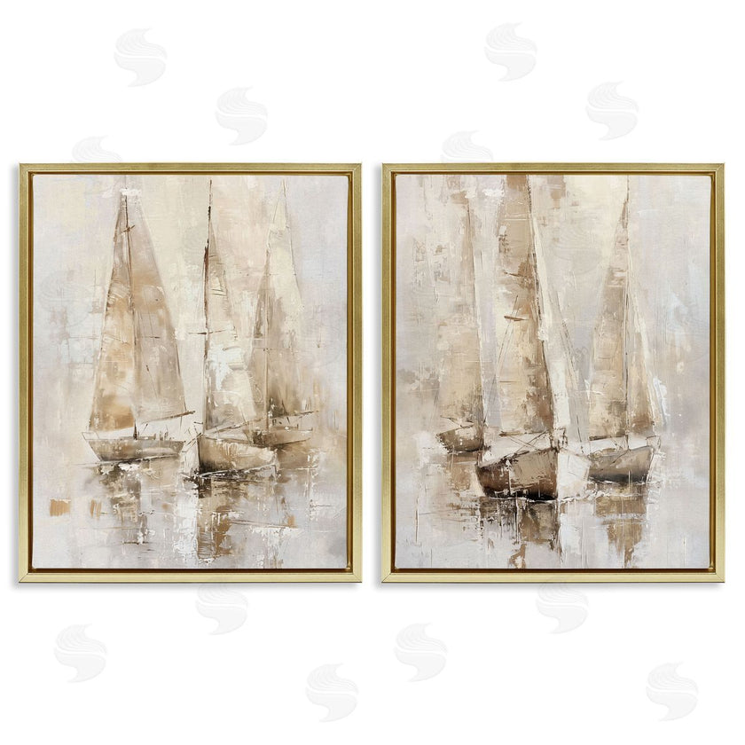 Nina Blue | Neutral Toned Sailboats