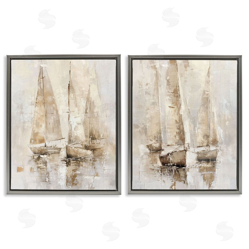 Nina Blue | Neutral Toned Sailboats