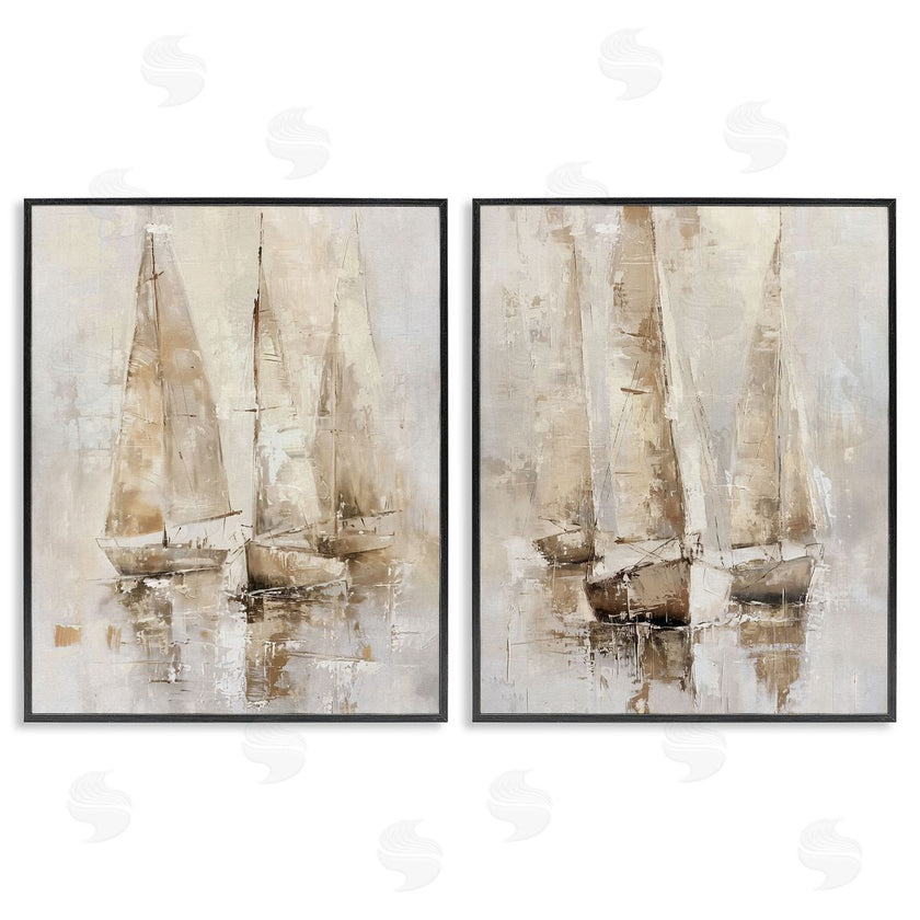 Nina Blue | Neutral Toned Sailboats