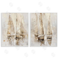 Nina Blue | Neutral Toned Sailboats