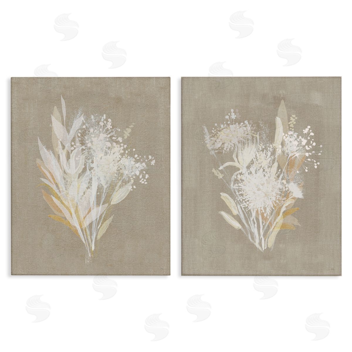 Natural Herb Impression Canvas Wall Art, Home Decor by Susan Jill