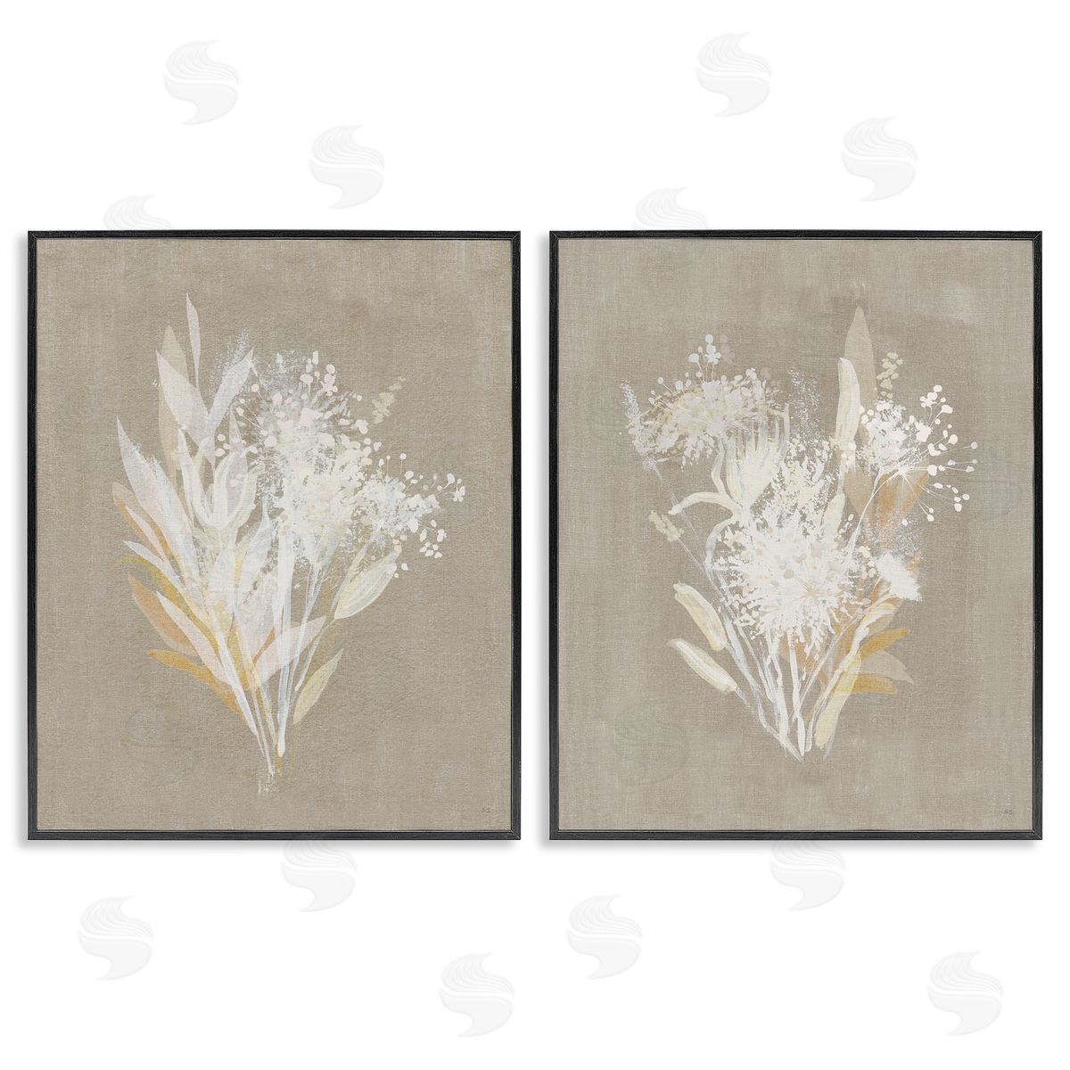 Natural Herb Impression Black Frame Print Wall Art, Home Decor by Susan Jill