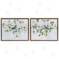 Sally Swatland | Perched Bluebirds on Branch