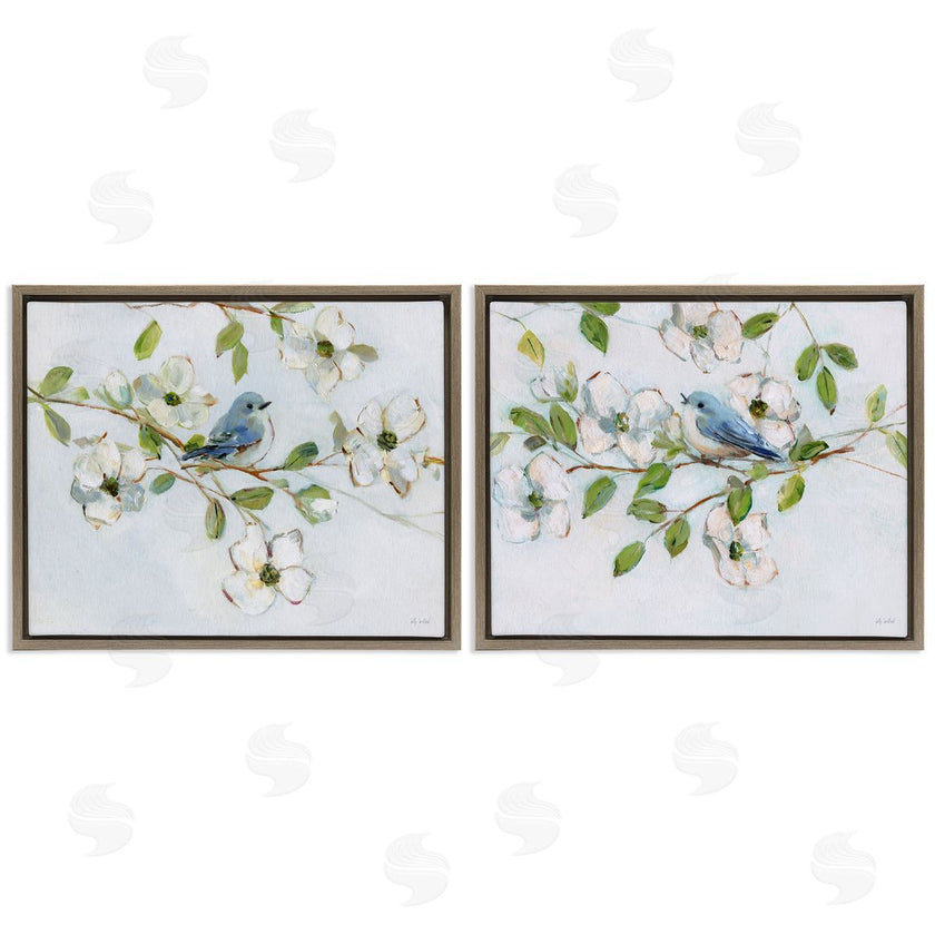 Sally Swatland | Perched Bluebirds on Branch