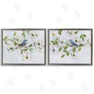 Sally Swatland | Perched Bluebirds on Branch