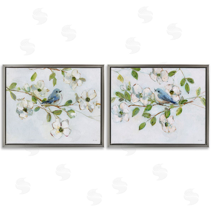 Sally Swatland | Perched Bluebirds on Branch