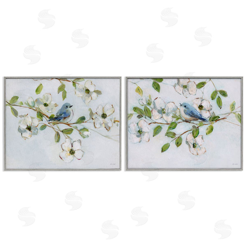Sally Swatland | Perched Bluebirds on Branch