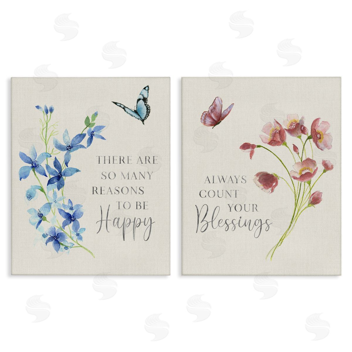 Inspiring Words with Florals Canvas Wall Art, Home Decor by Tava Studios