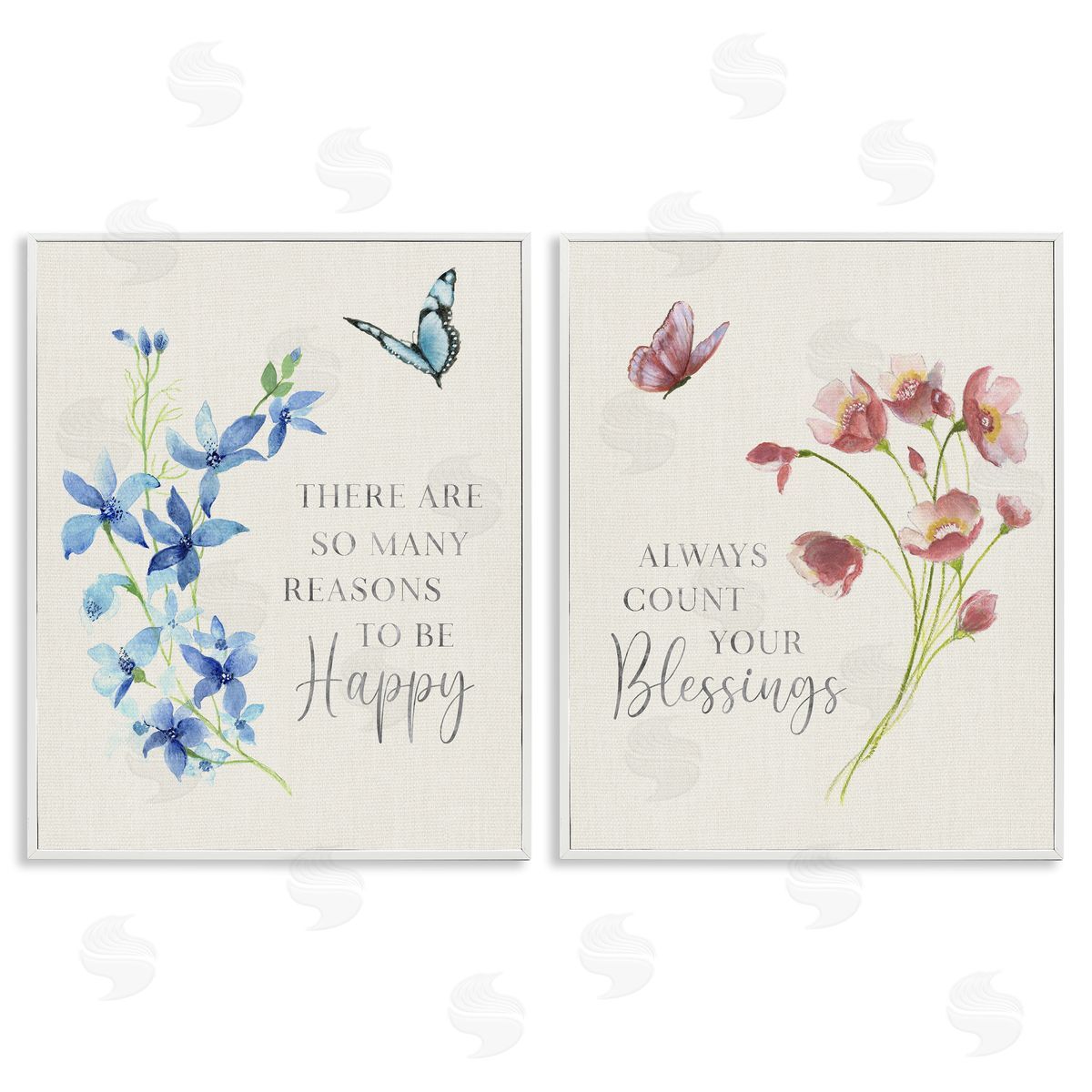 Inspiring Words with Florals White Frame Print Wall Art, Home Decor by Tava Studios