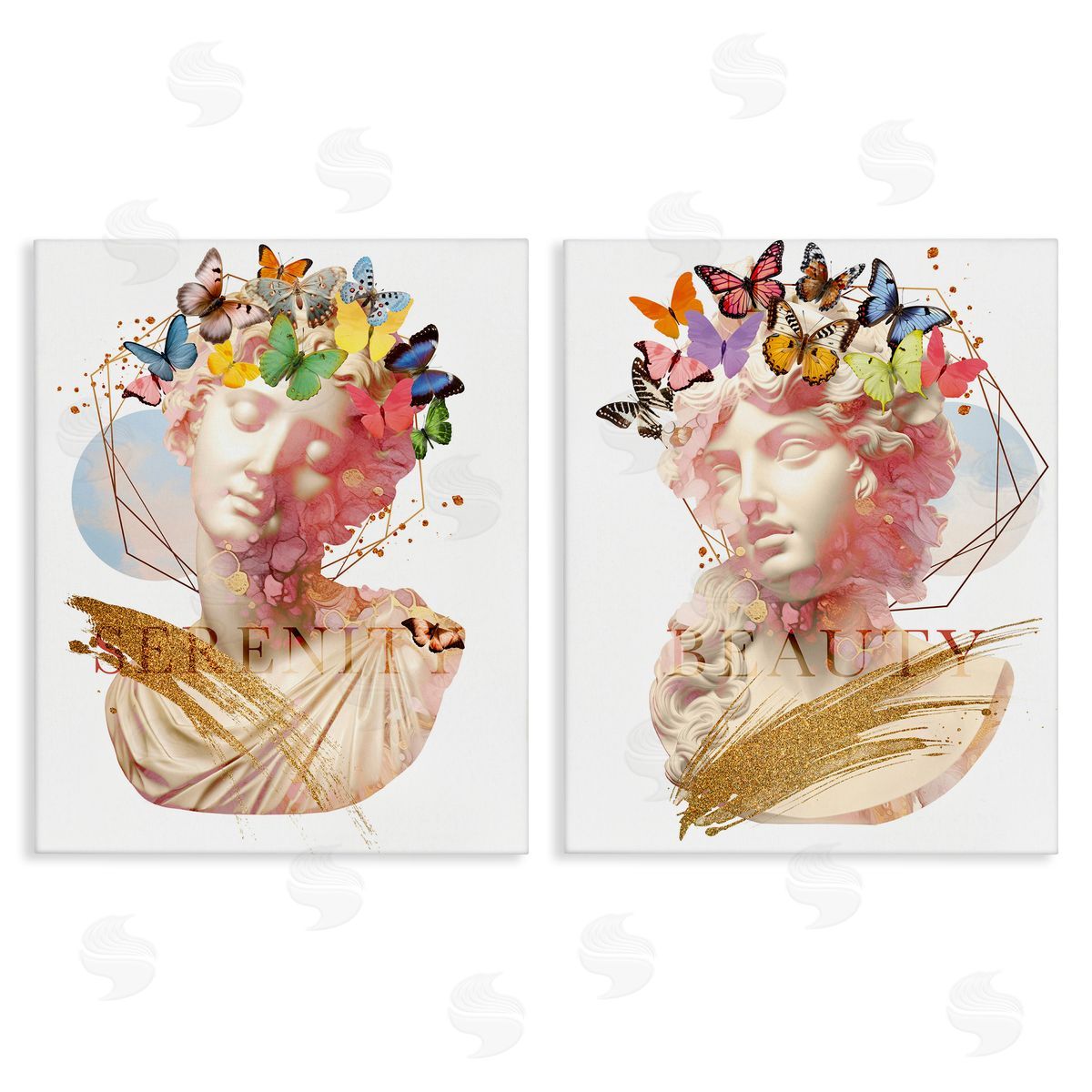 Serenity & Beauty Glam Collages Canvas Wall Art, Home Decor by Susan Arnot