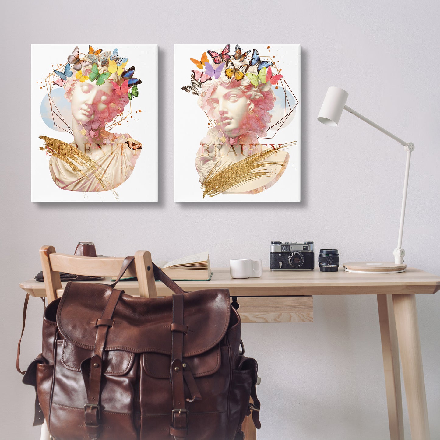 Serenity & Beauty Glam Collages Canvas Wall Art in Room, Home Decor by Susan Arnot