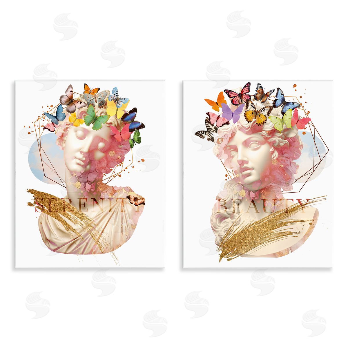 Serenity & Beauty Glam Collages Wood Plaque Wall Art, Home Decor by Susan Arnot