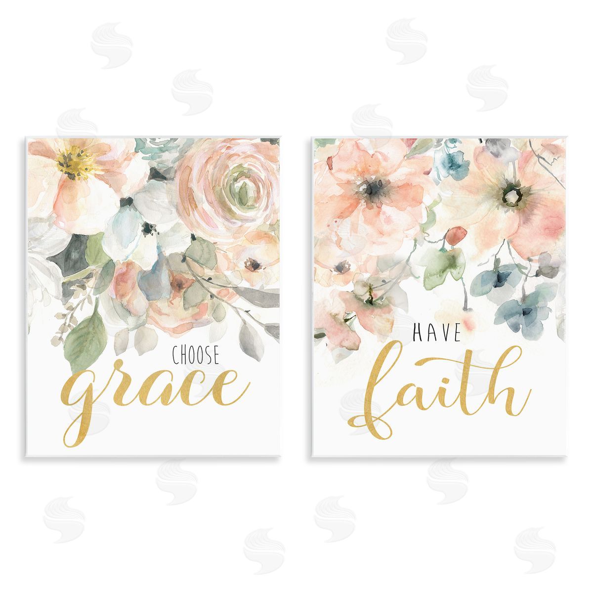Spiritual Phrases on Florals Wood Plaque Wall Art, Home Decor by Carol Robinson