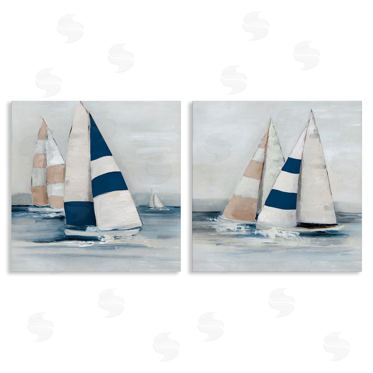 Sailboat Fleet Voyage Canvas Wall Art, Home Decor by Sally Swatland