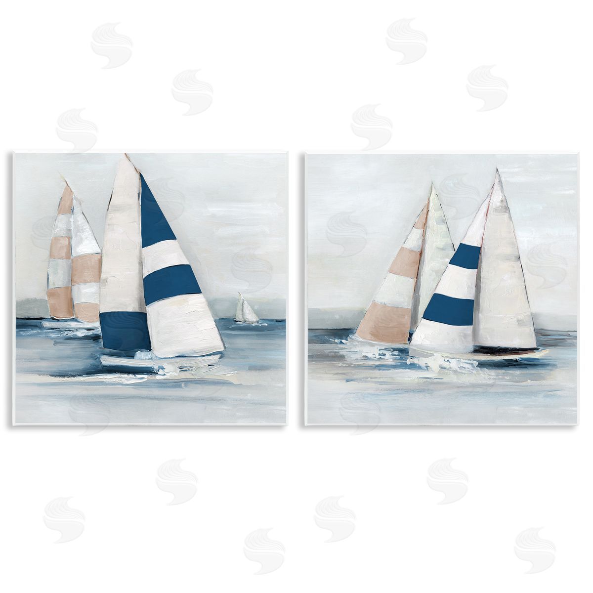 Sailboat Fleet Voyage Wood Plaque Wall Art, Home Decor by Sally Swatland