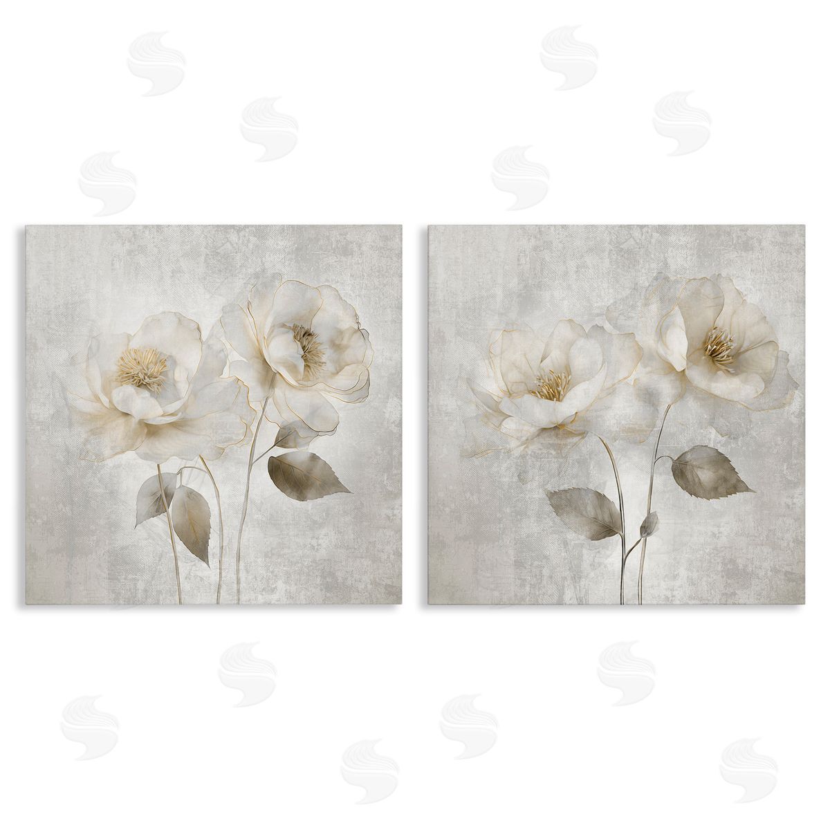 Soft Chic Roses Canvas Wall Art, Home Decor by Irene Weisz