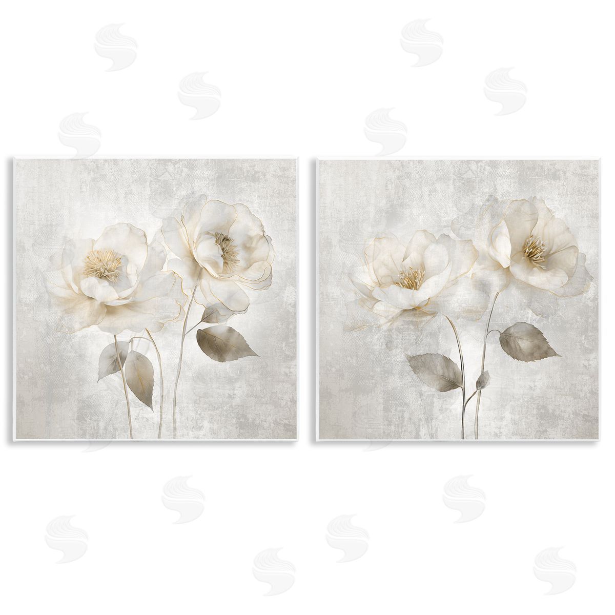 Soft Chic Roses Wood Plaque Wall Art, Home Decor by Irene Weisz